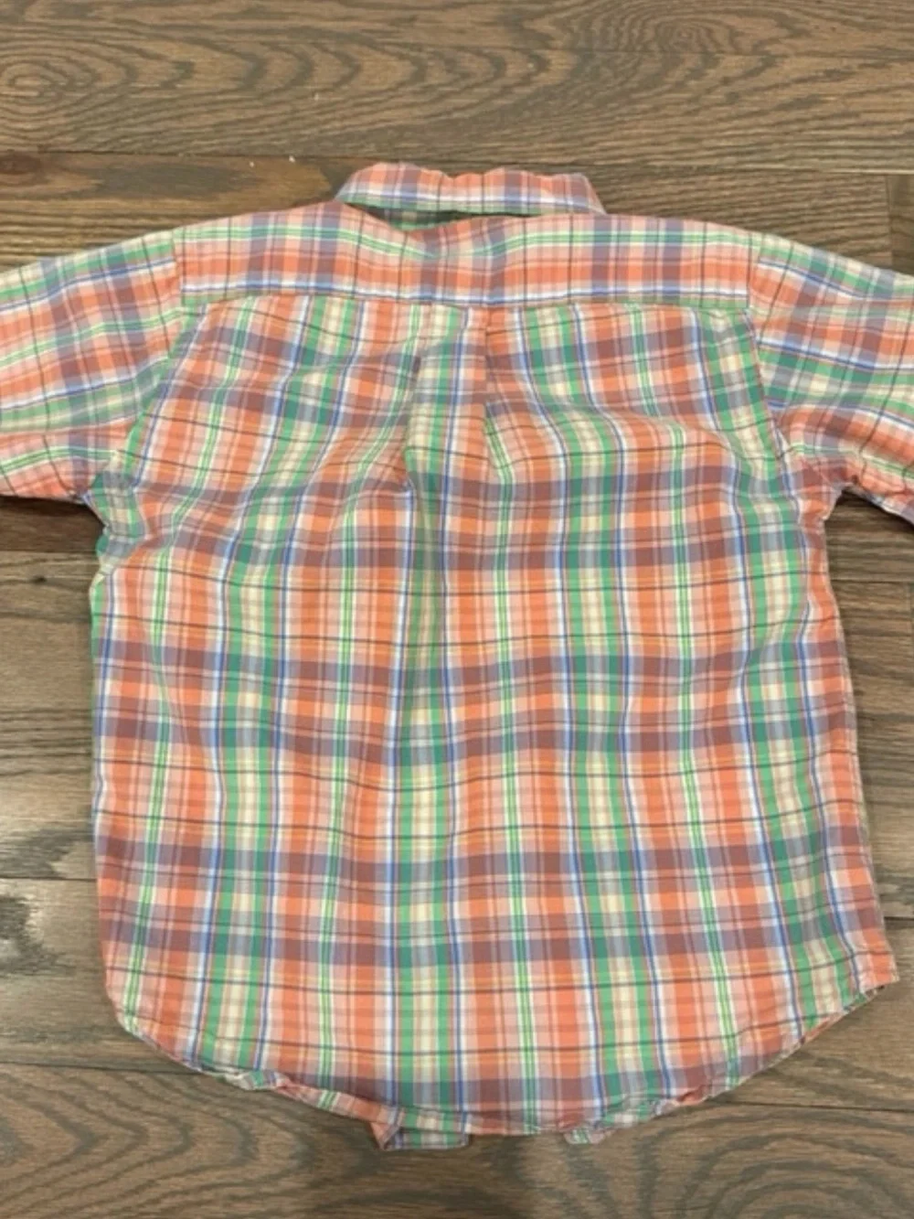 Ralph Lauren Orange, Green & Blue Plaid Button-Down Shirt